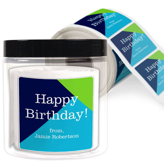 Color Block Square Gift Stickers in a Jar